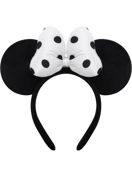 Women Black Polka Dot Bow Mickey Mouse Headband for Cosplay